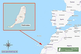 Übersichtskarte Lage von Fuerteventura