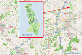 Karte von den Rieselfeldern Münster